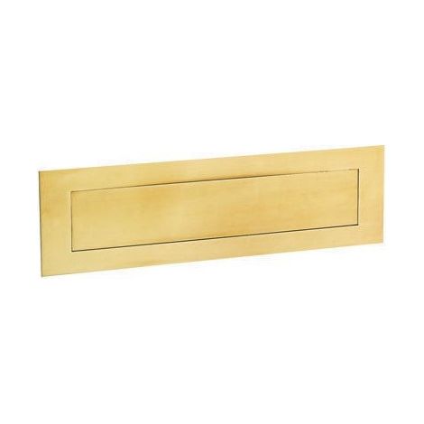 Vachette – Entrée de boîte aux lettres laiton massif 360 x 100 mm – Ouverture 300 x 55 mm – Pour espaces extérieurs