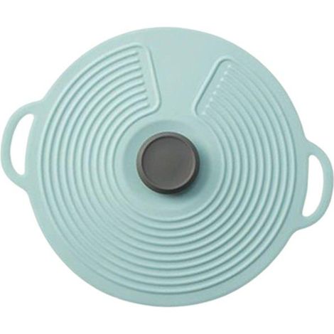 BelleRise - Couvercle à ventouse en silicone - S'AGRANDIR - Lot bleu - Résiste 230°C - Micro-ondes & four - Poignée avec anneau (1/5)