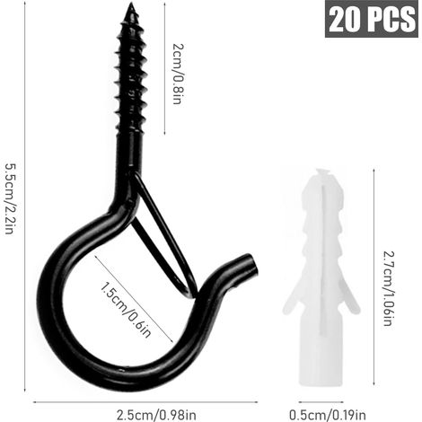 Lot de 20 - Crochets À Visser De Plafond q Hanger Avec Boucle Muraux Pour Suspendre Des Plantes En Pot Décorations De Noël (1/5)