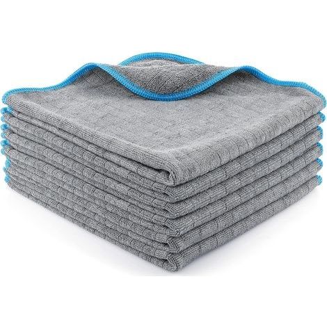 6X Chiffons en Microfibres 380 GSM - Ultra Absorbants, Doux et Délicats - Chiffons en Microfibres Non Pelucheux - Chiffon Polissage, Chiffon Microfibre Voiture Professionnel – 40x40cm (1/5)