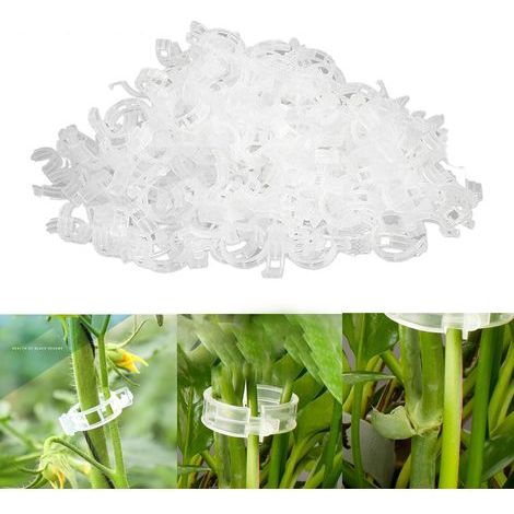 100/200/300 pinces de support pour plantes grimpantes, outil de greffage réutilisable pour la culture verticale des plantes (vert/blanc) Blanc 100 pièces (1/5)