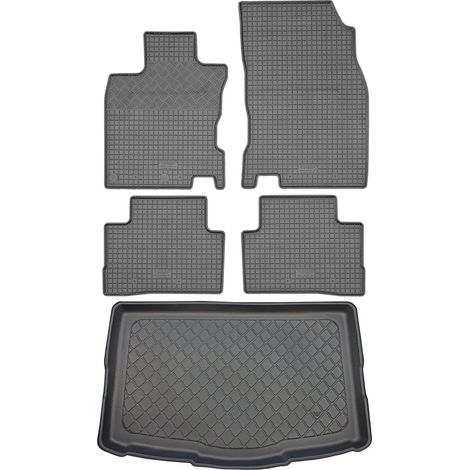Ensemble de tapis de sol en caoutchouc pour Nissan Qashqai II J11 SUV (5 portes) à partir de février 2014 + tapis de coffre (1/5)