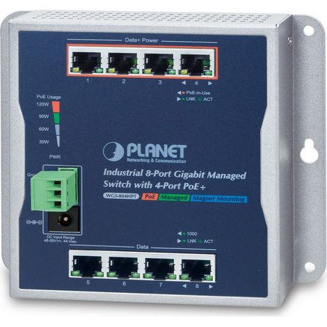 Planeta IP30, IPv6/IPv4, 8-P 1000TP, WGS-804HPT