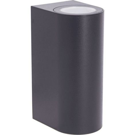 Applique murale filaire noire IP44, culot GU10, deux sources d'éclairage, 40W max (1/5)