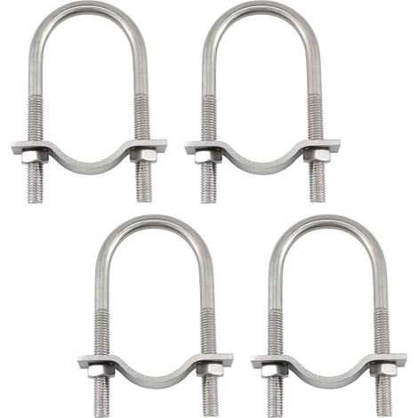 [NIE BENUTZT]Stück U-Klemmen aus Edelstahl 304 mit Platten und Muttern, 6 x 42 x 62 mm