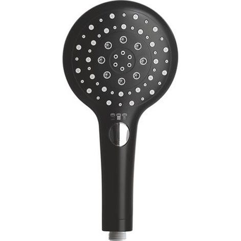 Douchette ABS anticalcaire ronde 3 jets Ø129 mm noire - Somatherm (1/2)
