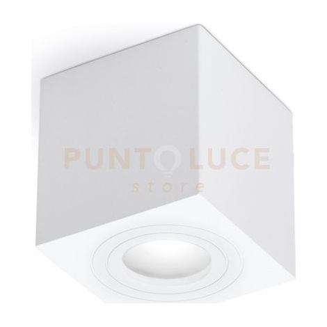 GES1070- PLAFONIERA ALLUMINIO BIANCO QUADRATA 1 LUCE ATTACCO GU10 9X9CM