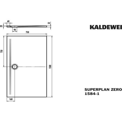 Kaldewei 358400012001 DW SUPERPLAN ZERO Mod.1584-1, 750 x