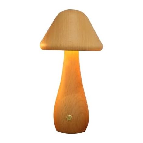 Veilleuse champignon, 3 couleurs, à intensité variable, lampe de chevet en forme de champignon rechargeable par USB, lampe de chevet avec interrupteur tactile, lampe de bureau rechargeable par (1/5)