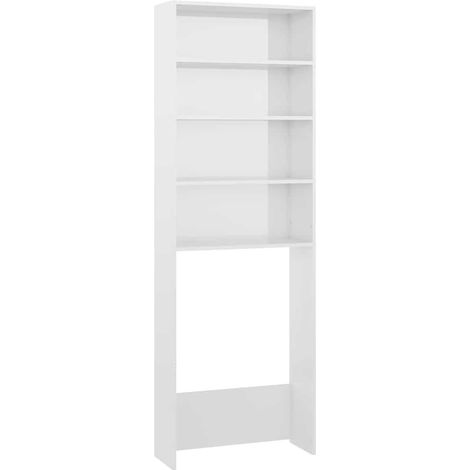 Maison Exclusive - Mobile per Lavatrice Bianco Lucido 64x24x190 cm