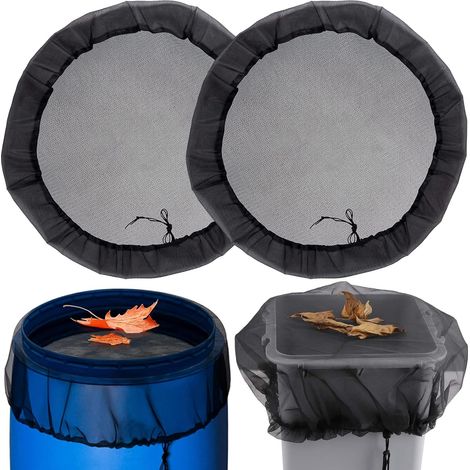 2 pezzi Rete per barile di pioggia, rete di protezione per barile di pioggia ø 60 cm con coulisse, rete di raccolta dell'acqua per protezione da foglie e zanzare (1/5)