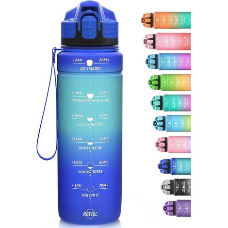 Trinkflasche 700ml Kinder Auslaufsicher BPAfrei 24oz-dbluelblue 700 ml (1/5)