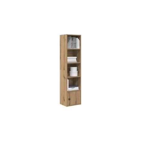 Bibliothèque chêne artisanal 31x24x127 bois d'ingénierie (1/5)