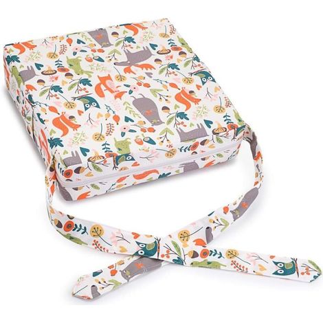 Seggiolino per bambini regolabile e lavabile, rimovibile con cinghie per sedie da pranzo, cuscino portaoggetti da viaggio (a (1/4)