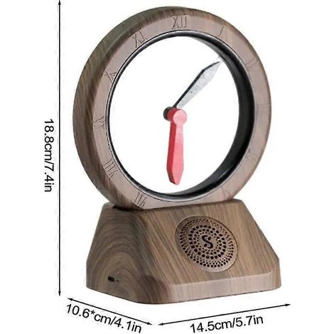 Horloge de porte rétro créative à affichage flottant, haut-parleur Bluetooth sans fil, réveil avec aiguille des heures et compte à rebours inversé B (1/5)
