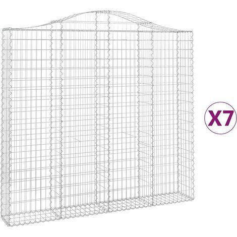 Maison Exclusive - Cesti Gabbioni ad Arco 7 pz 200x30x180/200 cm Ferro Zincato