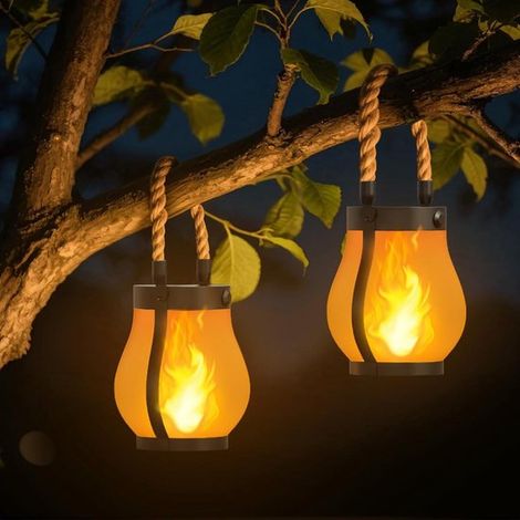 2 lanterne solari per esterni, doppia opzione di ricarica (USB/solare), 2 modalità, impermeabili, da appendere o da appoggiare, ideali per il giardino e le festività. (1/5)