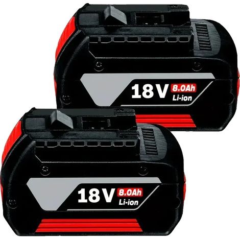 Batterie Li-Ion, 18V, capacité de 8000mAh, 2pcs batterie 8.0AH (1/2)