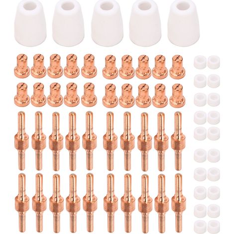 65 pièces de buses, torches, têtes de pistolet de pulvérisation, combinaisons de buses et accessoires pour pistolets de soudage pour machines de découpe plasma à air PT-31 et LG-40 (1/5)