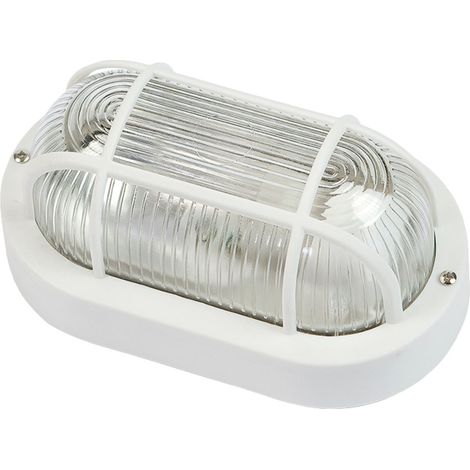 Plafoniera Brixo illuminazione applique ovale da esterno altezza 17 cm -  white