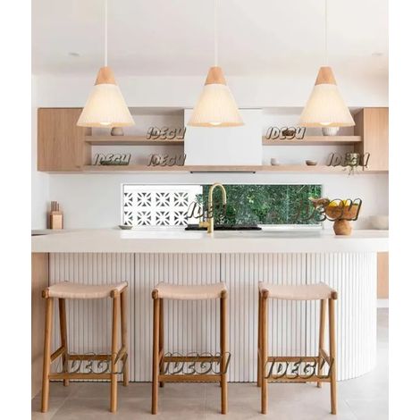 Lampe Suspension - - Moderne - Bois et Métal - Vintage - E27 - 60W (1/5)