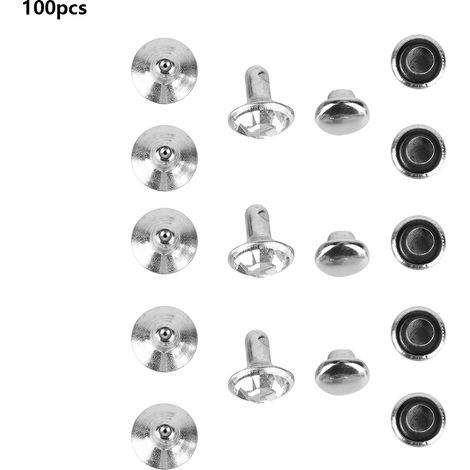 Rivets tubulaires diamantés blancs de 7 mm pour sacs, chaussures, chapeaux, vêtements, accessoires (1/5)