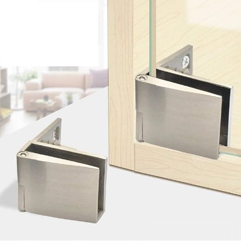 2 pares / bisagras para puertas de cristal sin marco para vitrinas, bisagras para puertas de cristal (1/5)