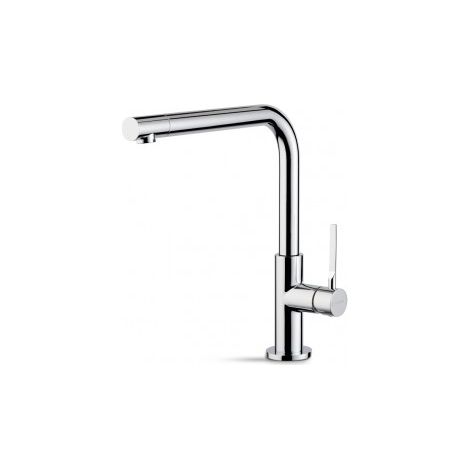 Newform miscelatore monocomando cucina Maki 71822, bocca girevole, finitura ottone cromato, monoforo, cartuccia ceramica (1/2)