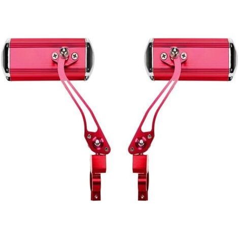 Rétroviseurs de guidon de vélo de montagne (rouge), moto, conversion de vélo, miroirs en aluminium, réflecteurs de sécurité (1/5)