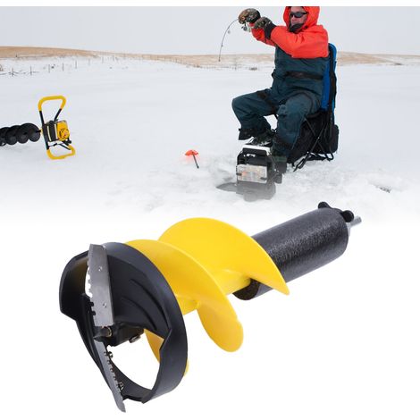 Foret brise-glace électrique jaune court de 20 cm (8 pouces) avec foret de positionnement et foret flottant en nylon
