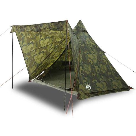vidaXL Tienda campaña familiar tipi 6 personas impermeable camuflaje (1/2)