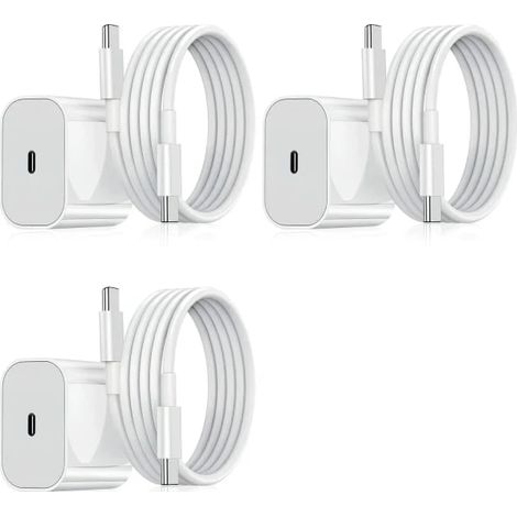 Chargeur pour Samsung - Chargeur rapide - Adaptateur + câble 20 W USB-C Blanc (lot de 3) Samsung (NT) (1/5)