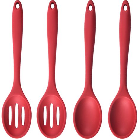 Lot de 4 cuillères antiadhésives en silicone, sans BPA, de qualité alimentaire, résistantes à une température de 250 °C (480 °F), conception hygiénique (1/5)