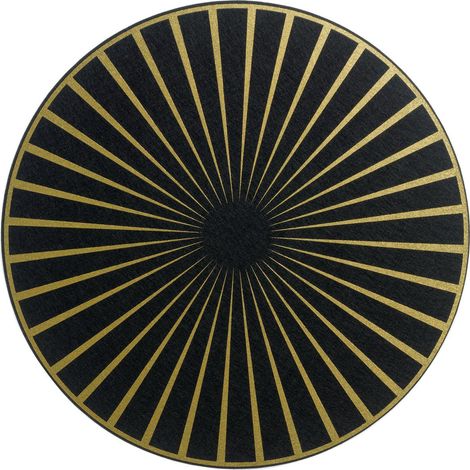 Set de table rond en feutre Noir et Or pour protection de table diamètre 40 cm - PANGIVO (1/3)
