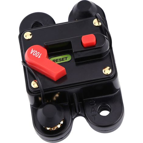 Disjoncteur sectionneur DC12V pour autoradio, bateau, moto, système audio stéréo, fusible de réinitialisation (100 A) (1/5)