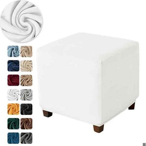Housse Repose-pieds - Velours Élastique - Carrée ou Rectangulaire - Pour Canapé et Ottoman - 1 Pièce