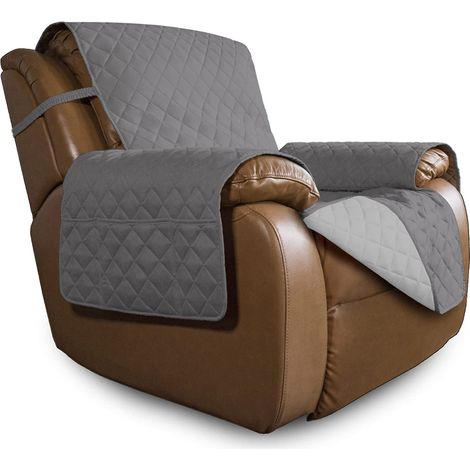 Housse de canapé réversible surdimensionnée et inclinable pour Salon, résistante à l'eau avec Sangles élastiques, pour Animaux de Compagnie et Chiens (Fauteuil inclinable surdimensionné (1/5)