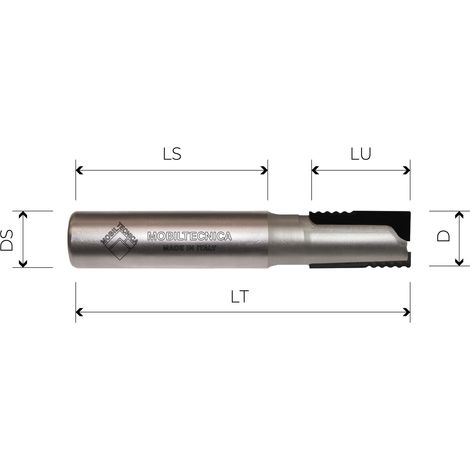 MTEC038.2 - FRÄSE AUS DIAMANT MIT ABWECHSELNDEN SCHNEIDKANTEN POS./NEG. Z2R MIT KÖRPER AUS DENSIMET - MOBILTECNICA  .2D12  LU1 19  LU2 DA 12 A 16  DS12  LT65  Z2  AX+/-4°  LI  H3,5