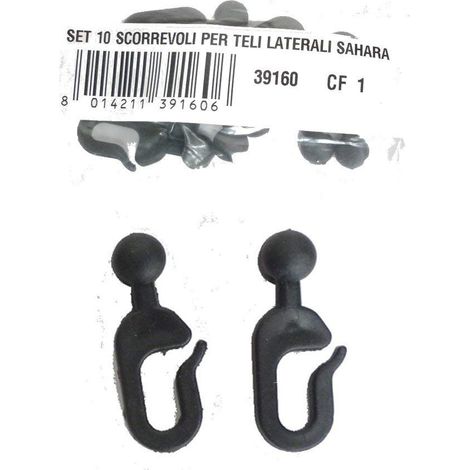 Ricambio set 10 scorrevoli per teli per gazebo sahara mt.3x4 e 4x4 - Salone