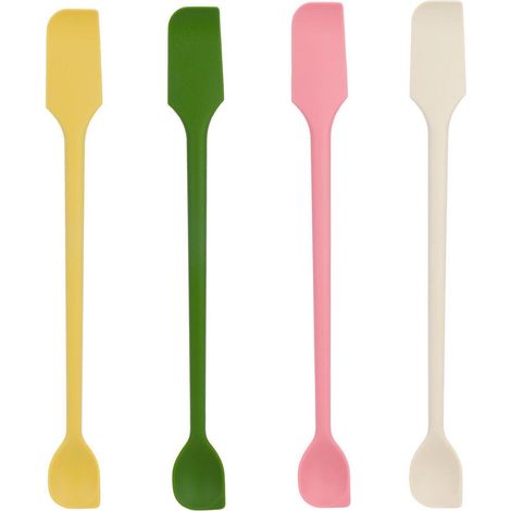 Mini-Silikonspatel-Set 4 Stück, doppelseitig, wiederverwendbar, für Küche & Kosmetik