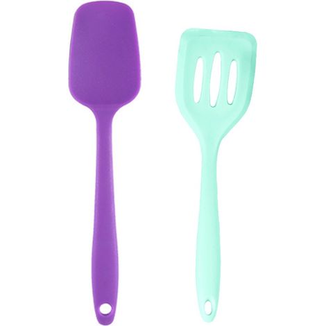 Ensemble Ustensiles Cuisine - Outils Silicone Spatule - Résistant Chaleur Antiadhésif - Lot De 2 (1/5)