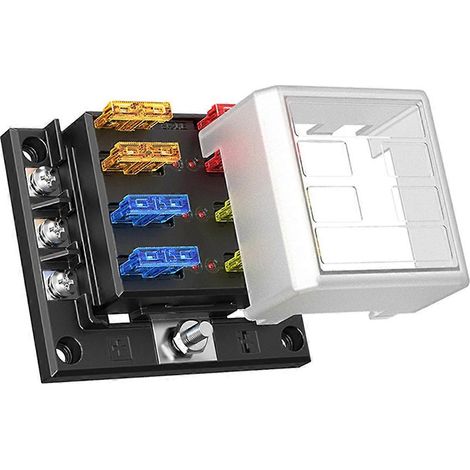 Boîte à fusibles 6P 100A à 6 voies avec voyant LED, porte-fusibles 1 entrée et 6 sorties pour camping-car (1/5)
