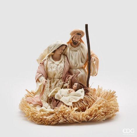 EDG Enzo De Gasperi Nativita Lord Natale con Base Paglia H 32 Cm Ivory (1/3)