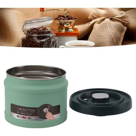 Boîte à café moulu sous vide en acier inoxydable 304 vert menthe, boîte à thé à fermeture hermétique, 1100 ml (1/5)