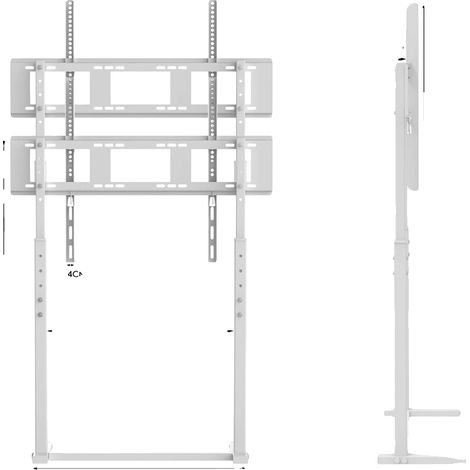 Support TV mobile, réglable pour différentes tailles d'écran, installation facile, Blanc 32-85 pouces (1/2)