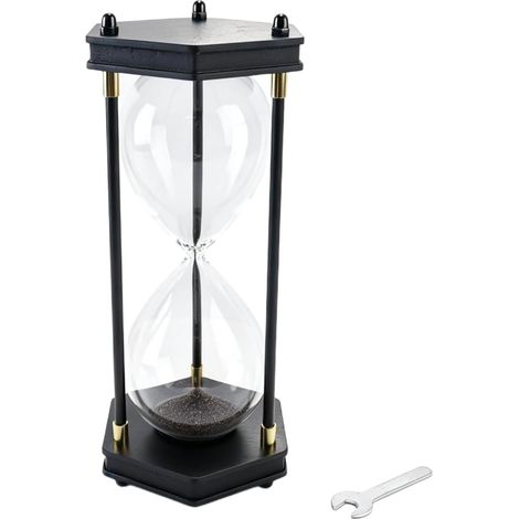 Sablier rechargeable avec cadre en bois hexagonal décoratif, pour salon, chambre à coucher, cadeau (1/5)