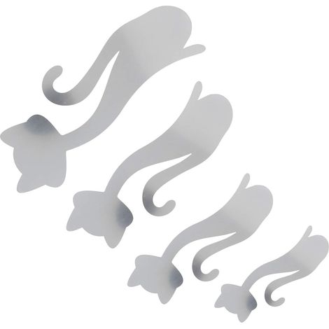 Cat-Shaped Mirror Wall Stickers, Self-Adhesive Wall Decal with Removable Decorative Mirror for Living Room and Bedroom Wall Decoration (1/5)