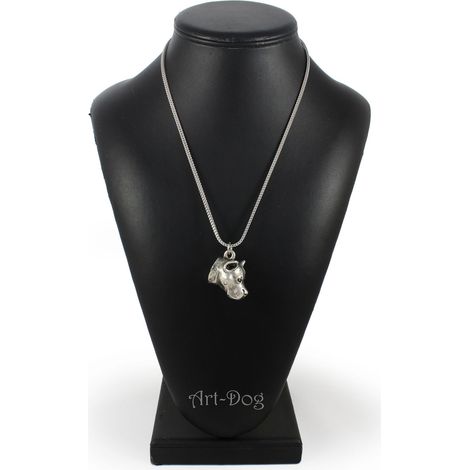 American Staffordshire Terrier, Amstaff, Amstaf - collier avec pendentif chien sur chaîne en argent, bijou unique signé Art-Dog (1/5)