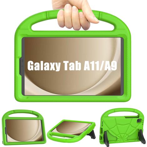 Coque Enfant pour Samsung Galaxy Tab A11 8,7" 2025/Galaxy Tab A9 8,7" 2023 avec Support à Poignée, Samsung A11/A9 Tablettes Étui pour Tab A11 2025 & Tab A9 2023 & Tab A7 Lite 2021 -Vert (1/5)