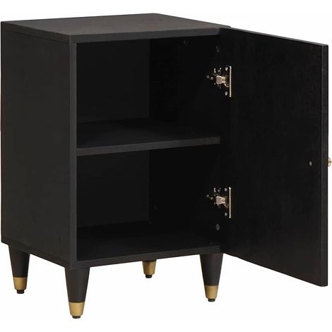 Cabinet de salle de bain avec stockage Noir 38 x 33 x 58 cm (1/5)